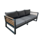 CIEUX Sofa Canvas Charcoal Avignon Outdoor Patio Aluminum Metal Sofa in Midnight Grey with Sunbrella Cushions in Canvas Charcoal