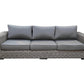 CIEUX Champagne Outdoor Patio Wicker Sofa in Grey with Sunbrella Cushions, image 4