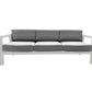 CIEUX Corsica Outdoor Patio Aluminum Metal Sofa in White with Sunbrella Cushions, image 4