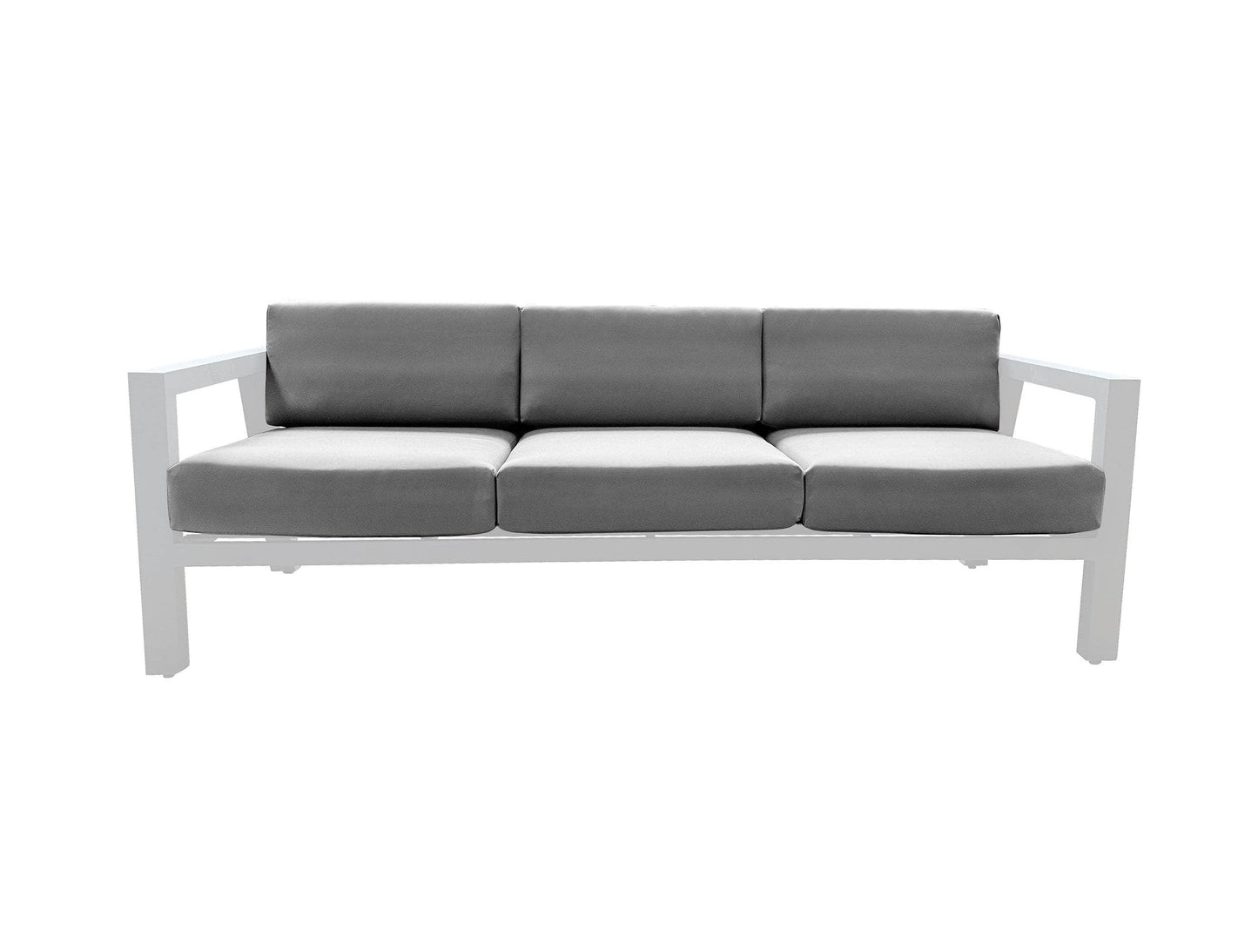CIEUX Corsica Outdoor Patio Aluminum Metal Sofa in White with Sunbrella Cushions, image 4