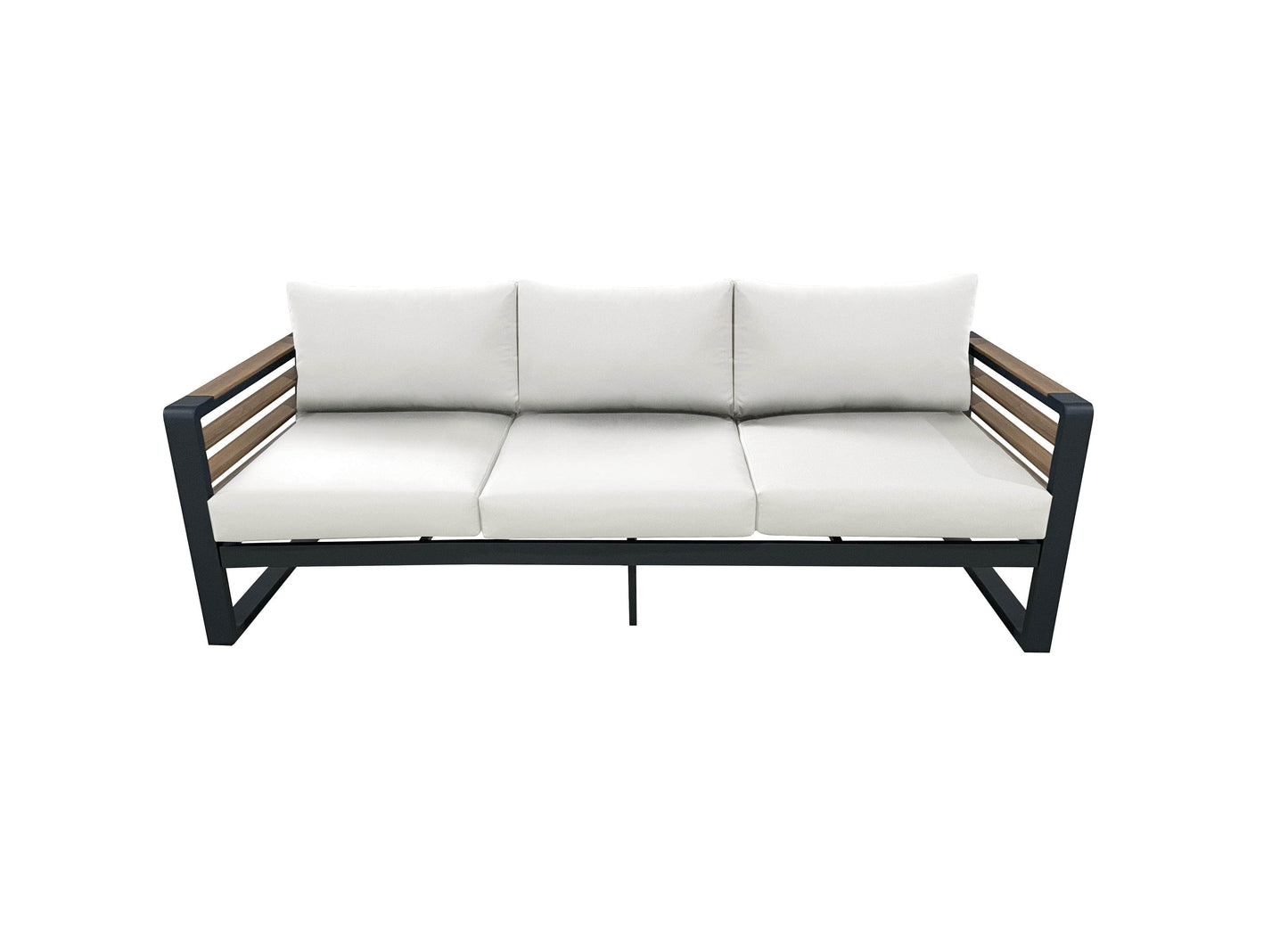 CIEUX Sofa Canvas Natural Avignon Outdoor Patio Aluminum Metal Sofa in Black with Sunbrella Cushions - Available in 2 Colours