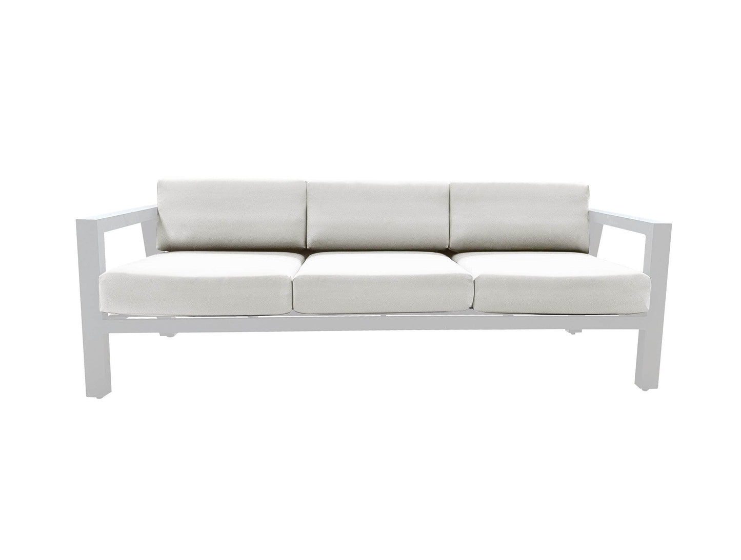 CIEUX Corsica Outdoor Patio Aluminum Metal Sofa in White with Sunbrella Cushions, image 6