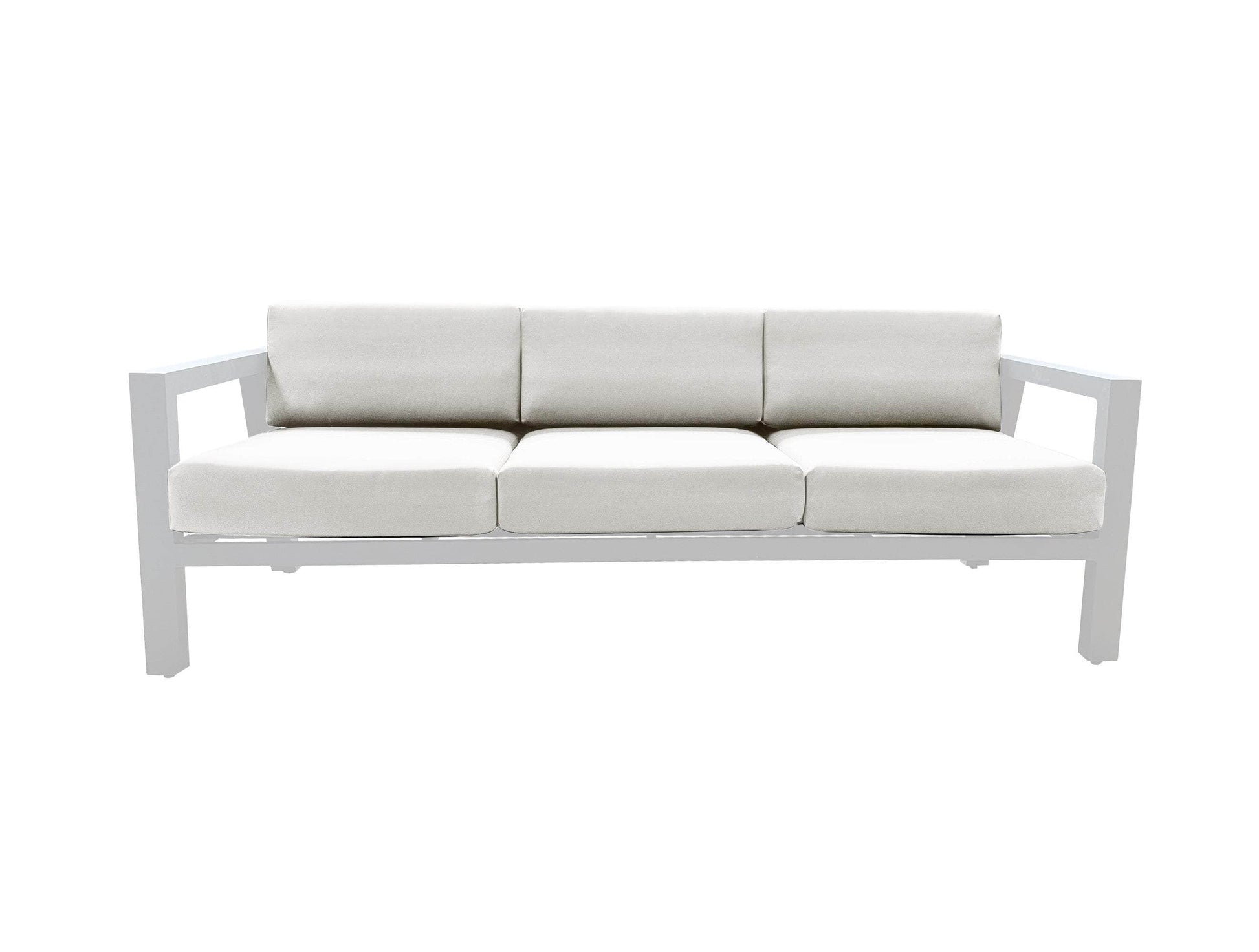 CIEUX Corsica Outdoor Patio Aluminum Metal Sofa in White with Sunbrella Cushions, image 6