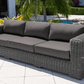 CIEUX Sofa Champagne Outdoor Patio Wicker Sofa in Grey with Sunbrella Cushions - Available in 2 Colours