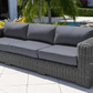 CIEUX Sofa Champagne Outdoor Patio Wicker Sofa in Grey with Sunbrella Cushions - Available in 2 Colours