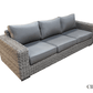 CIEUX Champagne Outdoor Patio Wicker Sofa in Grey with Sunbrella Cushions, image 3
