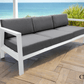 CIEUX Corsica Outdoor Patio Aluminum Metal Sofa in White with Sunbrella Cushions, image 2