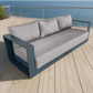 CIEUX Sofa Lyon Outdoor Patio Aluminum Metal Sofa in Midnight Grey with Sunbrella Cushions - Available in 2 Colours