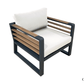 CIEUX Sofa Set Avignon Outdoor Patio Aluminum Metal Sofa Conversation Set in Black with Sunbrella Cushions - Available in 2 Colours