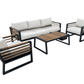 CIEUX Sofa Set Avignon Outdoor Patio Aluminum Metal Sofa Conversation Set in Black with Sunbrella Cushions - Available in 2 Colours