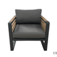 Avignon Outdoor Patio Aluminum Metal Sofa Conversation Set in Midnight Grey with Sunbrella Cushions in Canvas Charcoal