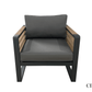 CIEUX Avignon 3 Piece Outdoor Patio Aluminum Metal L Shaped Sectional Sofa with Adjustable Seats and Club Chair Set and Alsace Fire Pit Adjustable Height Table in Midnight Grey with Sunbrella Cushions in Canvas Charcoal, image 15