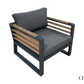 Avignon Outdoor Patio Aluminum Metal Sofa Conversation Set in Midnight Grey with Sunbrella Cushions in Canvas Charcoal