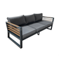 CIEUX Avignon 4 Piece Outdoor Patio Aluminum Metal Sofa and 2 Club Chairs Conversation Set with Alsace Fire Pit Adjustable Height Table in Midnight Grey with Sunbrella Cushions in Canvas Charcoal, image 6