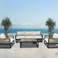 CIEUX Sofa Set Canvas Natural Avignon Outdoor Patio Aluminum Metal Sofa Conversation Set in Black with Sunbrella Cushions - Available in 2 Colours