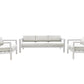 CIEUX Sofa Set Canvas Natural Corsica Outdoor Patio Aluminum Metal Sofa Conversation Set in White with Sunbrella Cushions - Available in 2 Colours