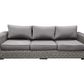 CIEUX Sofa Set Champagne 3 Piece Outdoor Patio Wicker Sofa and 2 Club Chairs Conversation Set in Grey with Sunbrella Cushions - Available in 2 Colours