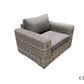 CIEUX Sofa Set Champagne 3 Piece Outdoor Patio Wicker Sofa and 2 Club Chairs Conversation Set in Grey with Sunbrella Cushions - Available in 2 Colours
