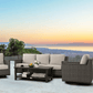 CIEUX Sofa Set Loire Outdoor Patio Aluminum Metal Sofa Conversation Set with Swivel Club Chairs and Sunbrella Cast Silver Cushions