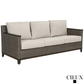 CIEUX Loire Outdoor Patio Aluminum Metal Sofa Conversation Set with Swivel Club Chairs and Sunbrella Cast Silver Cushions, image 5