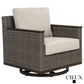 CIEUX Loire Outdoor Patio Aluminum Metal Sofa Conversation Set with Swivel Club Chairs and Sunbrella Cast Silver Cushions, image 7