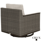 CIEUX Loire Outdoor Patio Aluminum Metal Sofa Conversation Set with Swivel Club Chairs and Sunbrella Cast Silver Cushions, image 8