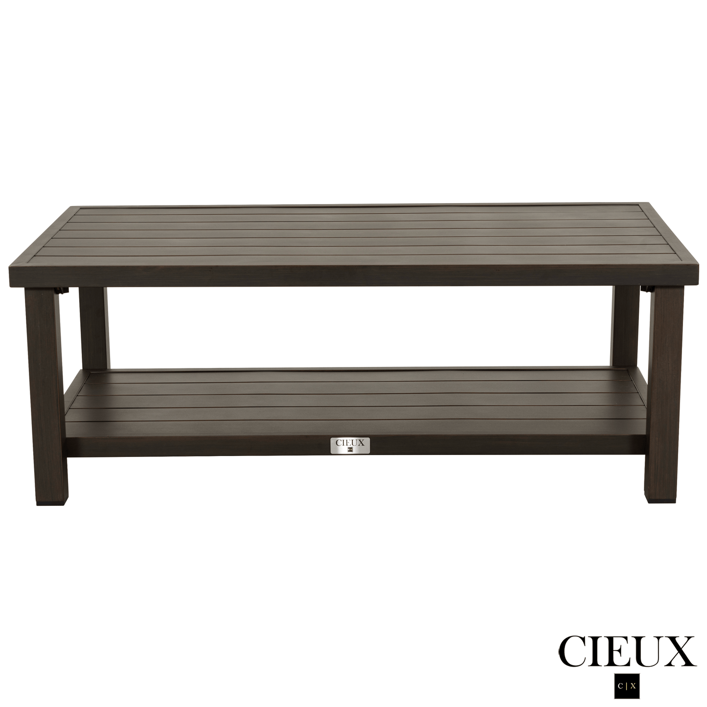 CIEUX Loire Outdoor Patio Aluminum Metal Sofa Conversation Set with Swivel Club Chairs and Sunbrella Cast Silver Cushions, image 13
