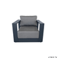 CIEUX Lyon 4 Piece Outdoor Patio Aluminum Metal Loveseat and 2 Club Chairs Conversation Set with Alsace Fire Pit Adjustable Height Table in Midnight Grey with Sunbrella Cushions in Canvas Charcoal, image 7