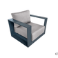CIEUX Sofa Set Lyon Outdoor Patio Aluminum Metal Sofa Conversation Set and Annency Fire Pit Coffee Table in Midnight Grey with Sunbrella Cushions - Available in 2 Colours