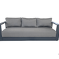 CIEUX Sofa Set Lyon Outdoor Patio Aluminum Metal Sofa Conversation Set and Annency Fire Pit Coffee Table in Midnight Grey with Sunbrella Cushions - Available in 2 Colours