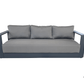 CIEUX Sofa Set Lyon Outdoor Patio Aluminum Metal Sofa Conversation Set and Annency Fire Pit Coffee Table in Midnight Grey with Sunbrella Cushions - Available in 2 Colours