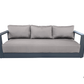 CIEUX Sofa Set Lyon Outdoor Patio Aluminum Metal Sofa Conversation Set and Annency Fire Pit Coffee Table in Midnight Grey with Sunbrella Cushions - Available in 2 Colours