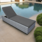 CIEUX Cannes Outdoor Patio Wicker Chaise Sun Lounger in Grey with Sunbrella Cushions, image 1