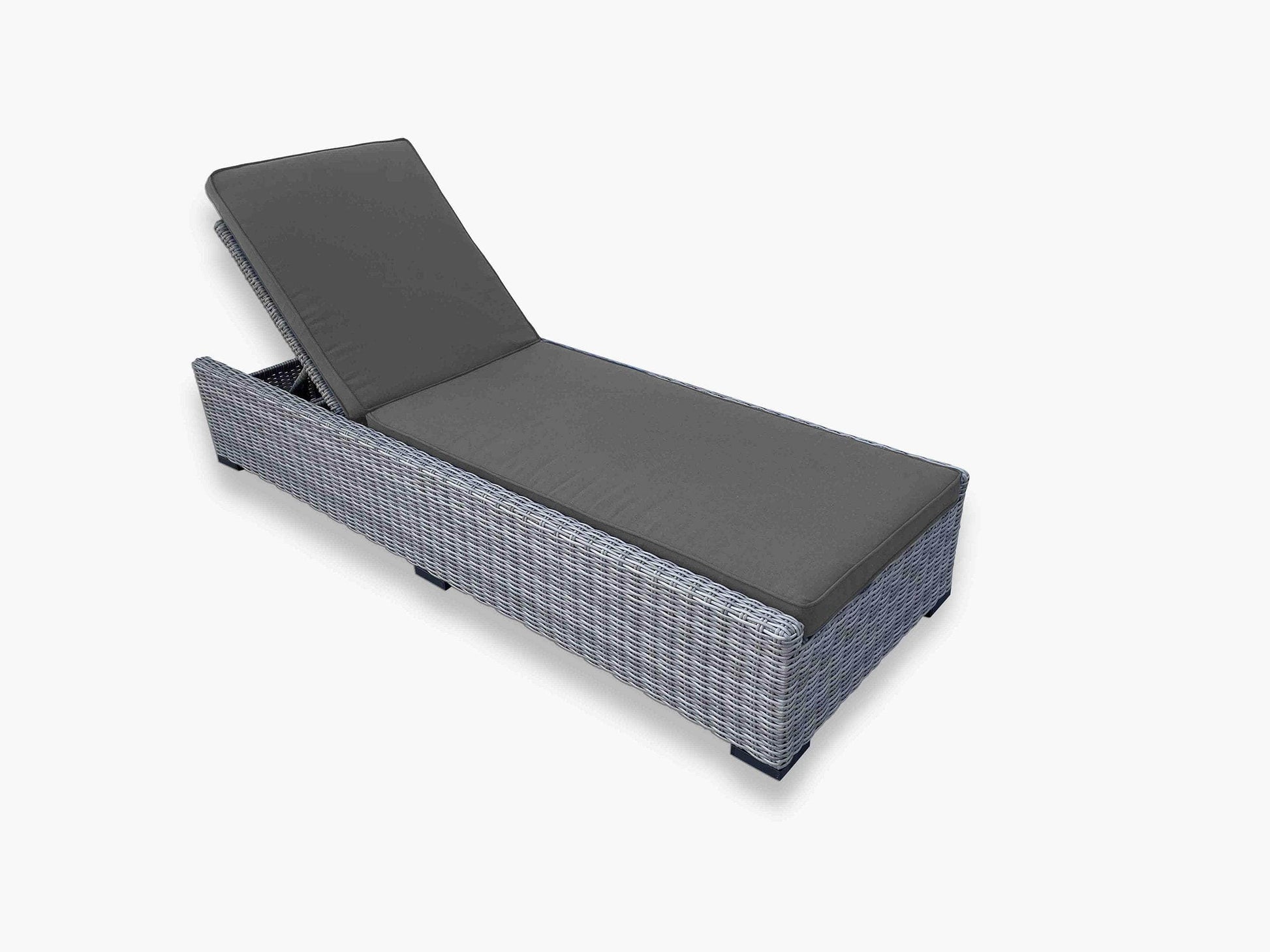 CIEUX Cannes Outdoor Patio Wicker Chaise Sun Lounger in Grey with Sunbrella Cushions, image 2