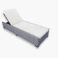 CIEUX Sun Lounger Canvas Natural Cannes Outdoor Patio Wicker Chaise Sun Lounger in Grey with Sunbrella Cushions - Available in 2 Colours