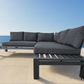 Bordeaux Outdoor Patio Aluminum Metal Armless Corner Sectional in Grey