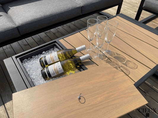 Pending - Cieux Avignon Outdoor Patio Aluminum Metal Coffee Table in Black