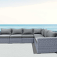 Pending - Cieux Cannes Outdoor Patio Wicker Modular L-Shaped Sectional Sofa in Grey with Sunbrella Cushions - Available in 2 Colours