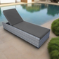 Cannes Outdoor Patio Wicker Chaise Sun Lounger in Grey with Sunbrella Cushions - Available in 2 Colours