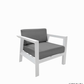 CIEUX Corsica Outdoor Patio Aluminum Metal Club Chair in White with Sunbrella Cushions, image 2