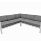 CIEUX Corsica Outdoor Patio Aluminum Metal Corner Sectional Sofa in White with Sunbrella Cushions, image 4