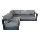 CIEUX Lyon Outdoor Patio Aluminum Metal Corner Sectional Sofa in Midnight Grey with Sunbrella Cushions, image 5