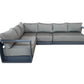 CIEUX Lyon Outdoor Patio Aluminum Metal L Shaped Sectional Sofa in Midnight Grey with Sunbrella Cushions, image 5