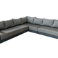CIEUX Lyon Outdoor Patio Aluminum Metal Large Corner Sectional Sofa in Midnight Grey with Sunbrella Cushions, image 3