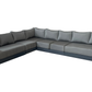 Pending - Cieux Canvas Charcoal Lyon Outdoor Patio Aluminum Metal Large L-Shaped Sectional Sofa in Midnight Grey with Sunbrella Cushions - Available in 2 Colours
