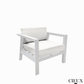 CIEUX Corsica Outdoor Patio Aluminum Metal Club Chair in White with Sunbrella Cushions, image 3