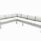CIEUX Corsica Outdoor Patio Aluminum Metal L Shaped Sectional Sofa in White with Sunbrella Cushions, image 4