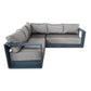 CIEUX Lyon Outdoor Patio Aluminum Metal Corner Sectional Sofa in Midnight Grey with Sunbrella Cushions, image 9