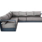 Pending - Cieux Canvas Taupe Lyon Outdoor Patio Aluminum Metal L-Shaped Sectional Sofa in Midnight Grey with Sunbrella Cushions - Available in 2 Colours