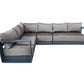 CIEUX Lyon Outdoor Patio Aluminum Metal L Shaped Sectional Sofa in Midnight Grey with Sunbrella Cushions, image 9